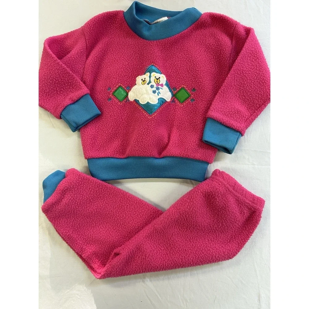 Vintage 80s 90s Kids Club Fleece Set Size 12 Months